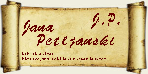 Jana Petljanski vizit kartica